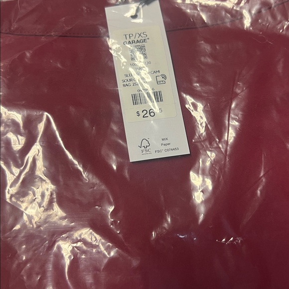 NWT Garage Sleek Scoop Camisole - Cherry Wine Maroon Red Cropped XS - Picture 3 of 5